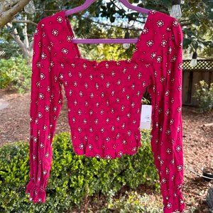 NWT Smocked Top with Peasant Sleeves size XS